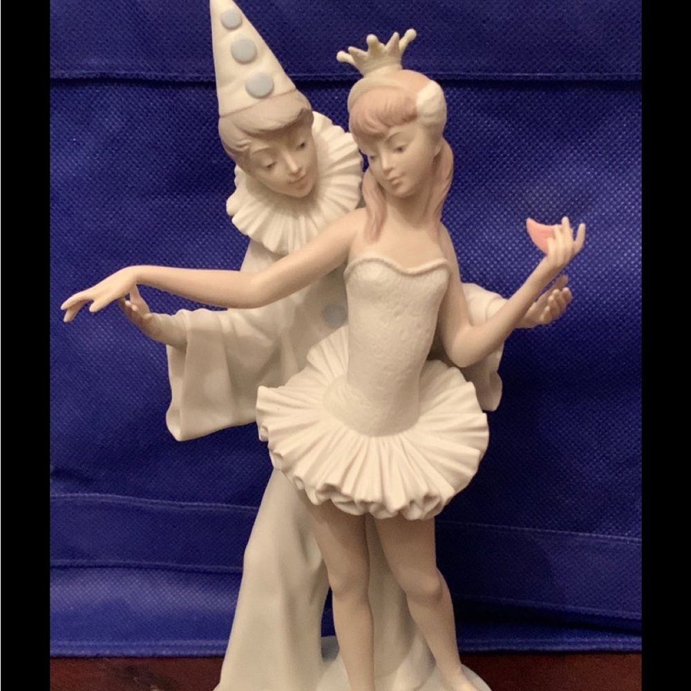 Lladro Figurine, Ballerina And Clown Matte Finish